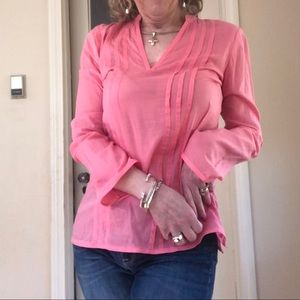 Vineyard vines coral cotton long sleeve tunic small